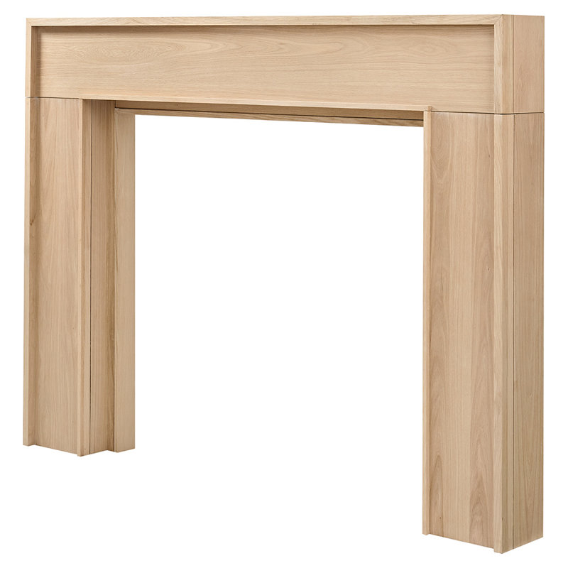 Modern Ember Leavitt 48" x 42" Wood Fireplace Mantel Surround Kit, Unfinished, 72