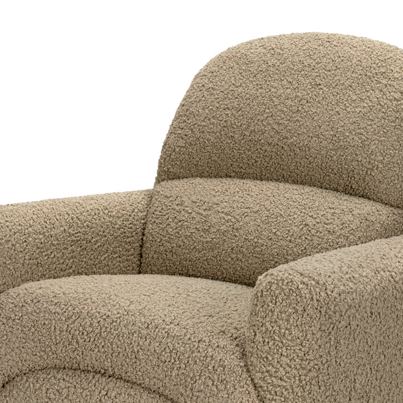 Rainbow Recliner and Swivel Glider, Teddy Loop Latte Sherpa
