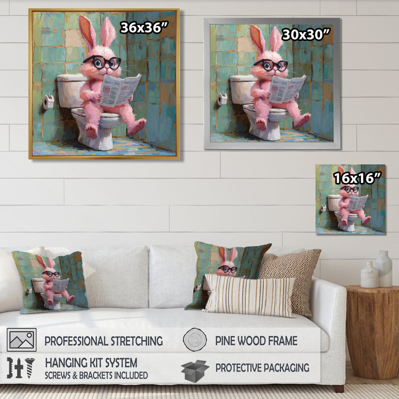 Kenechi - Animals Large Wall Art, 36" H x 36" W, Single Picture Framed Print, White
