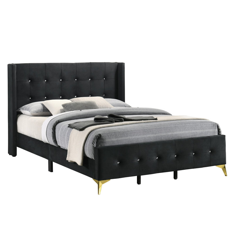 Paderborn Upholstered Bed, Super King (6'), Black