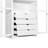 44.7" Freestanding Garage Storage Cabinet with Glass Doors, 4 Built-In Drawers & 20" Deep Shelves – Solid Pine Wood Utility Organizer-1336609068