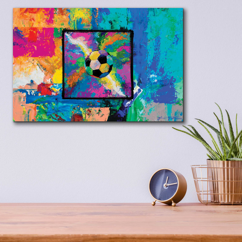 «Window into the Soccer Universe» par Jace D McTier - Peinture sans cadre, H 12 po x l 16 po x P 0,13 po