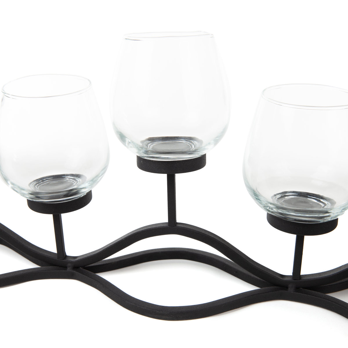 Wayfair Wavy Iron and Glass Candelabra - Thumbnail 2