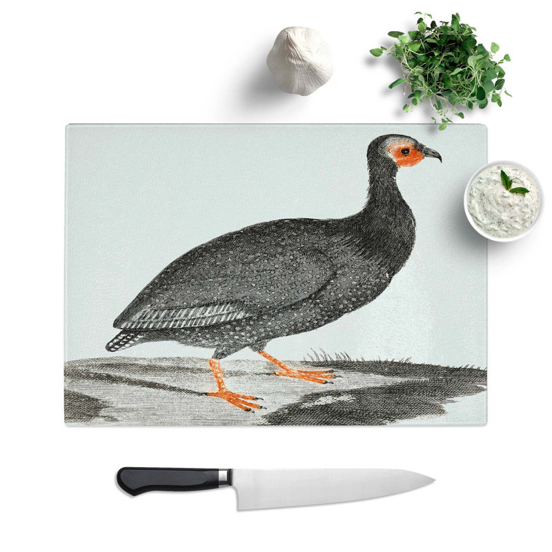 Glass Guinea Fowl by Johan Teyler Chopping Board, 39 cm W x 28.5 cm L