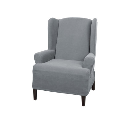 Housse extensible ultradouce avec coussin en T, coussin carré et dossier à oreilles