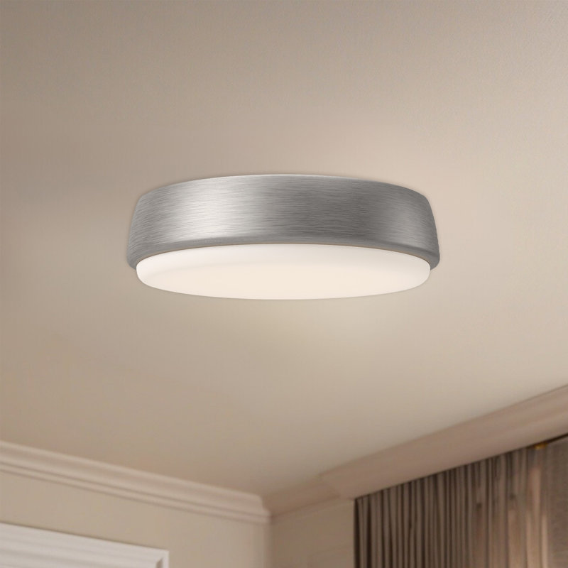 Plafonnier encastré à DEL Laval, Nickel brossé, H 2,375 po x l 9,125 po x P 9,125 po