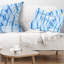 Grille bleue avec motif de fleur fractale - coussin imprimé abstrait