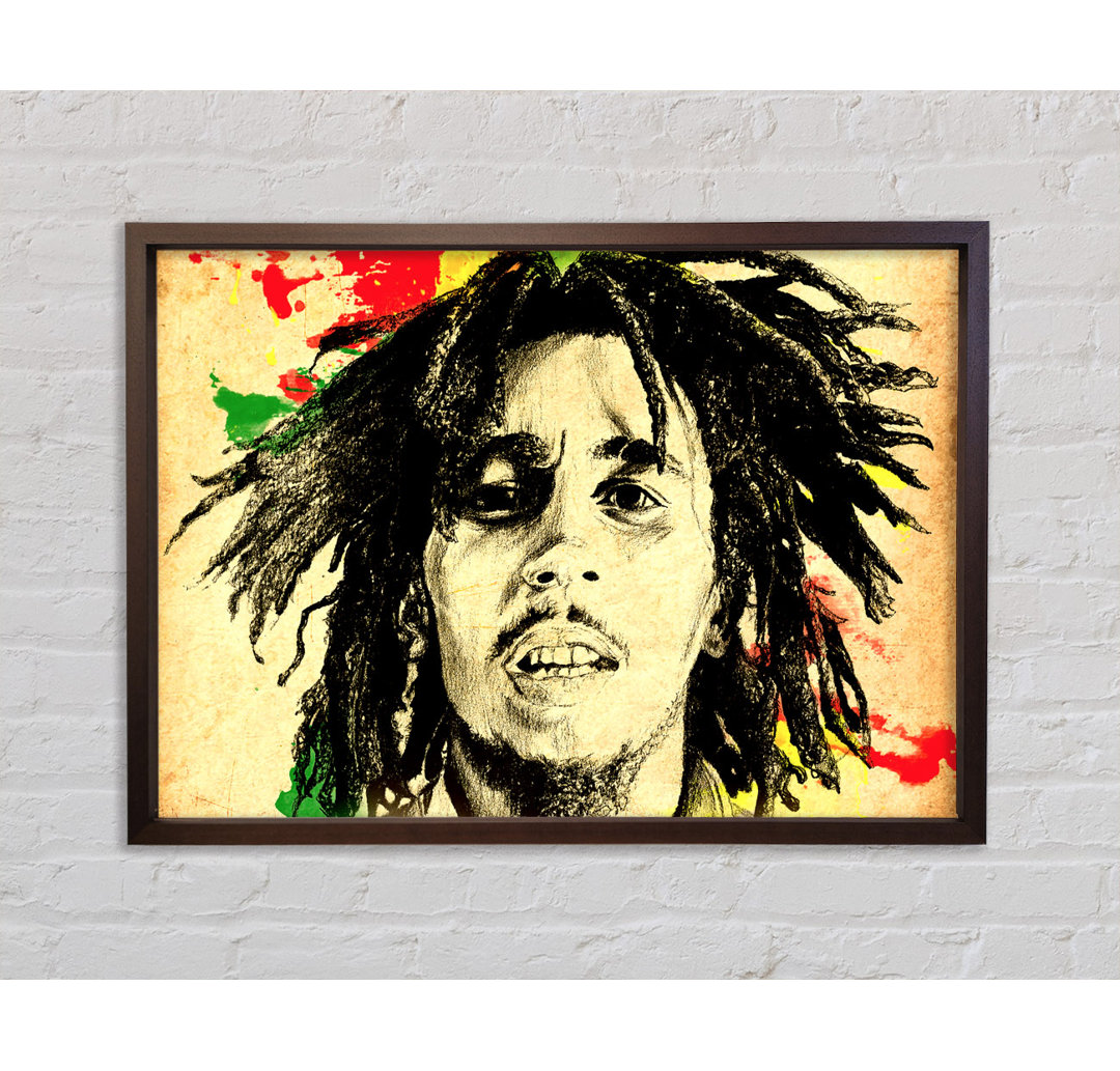 Bob Marley Splash Colour - Einzelner Bilderrahmen Kunstdrucke auf Leinwand