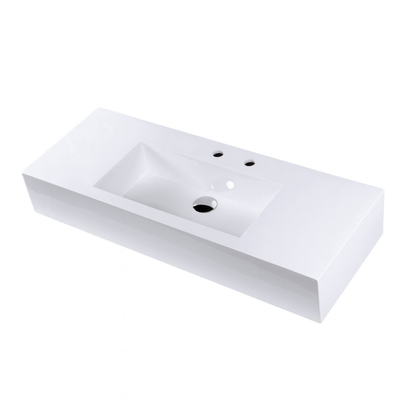 Luce 40'' L Bathroom Sink, Gloss White