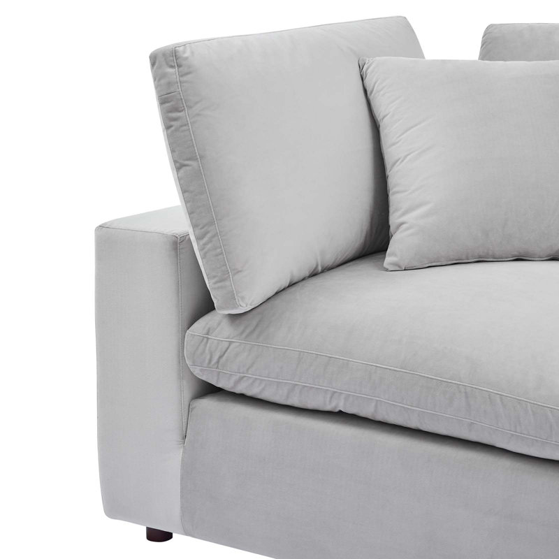 Chaise de coin Commix, Velours gris pâle