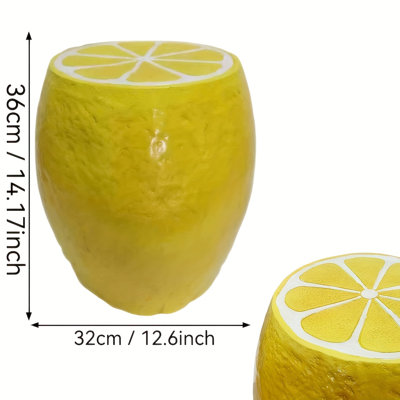 Fiou Lemon Fruit Resin Patio Stool and Side Table