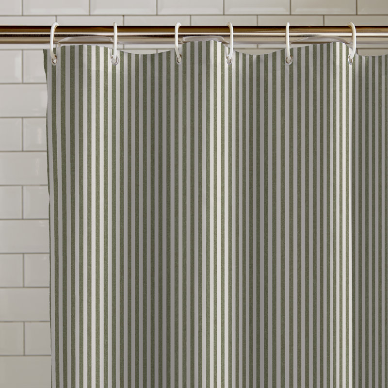Timeless Stripe Shower Curtain, Green