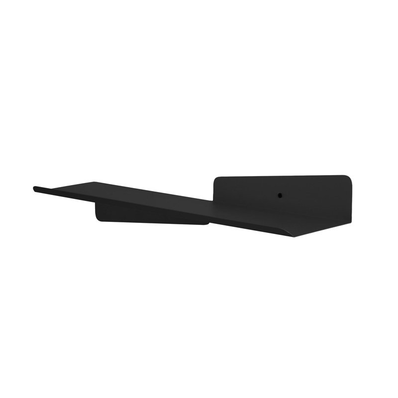 Tablette murale moderne en métal, noire, 23,6 po x 5,5 po | Cadre durable 100% métal (épaisseur: 0,05 pouce) avec peinture électrostatique en poudre | Idéal pour la décoration industrielle et contemporaine