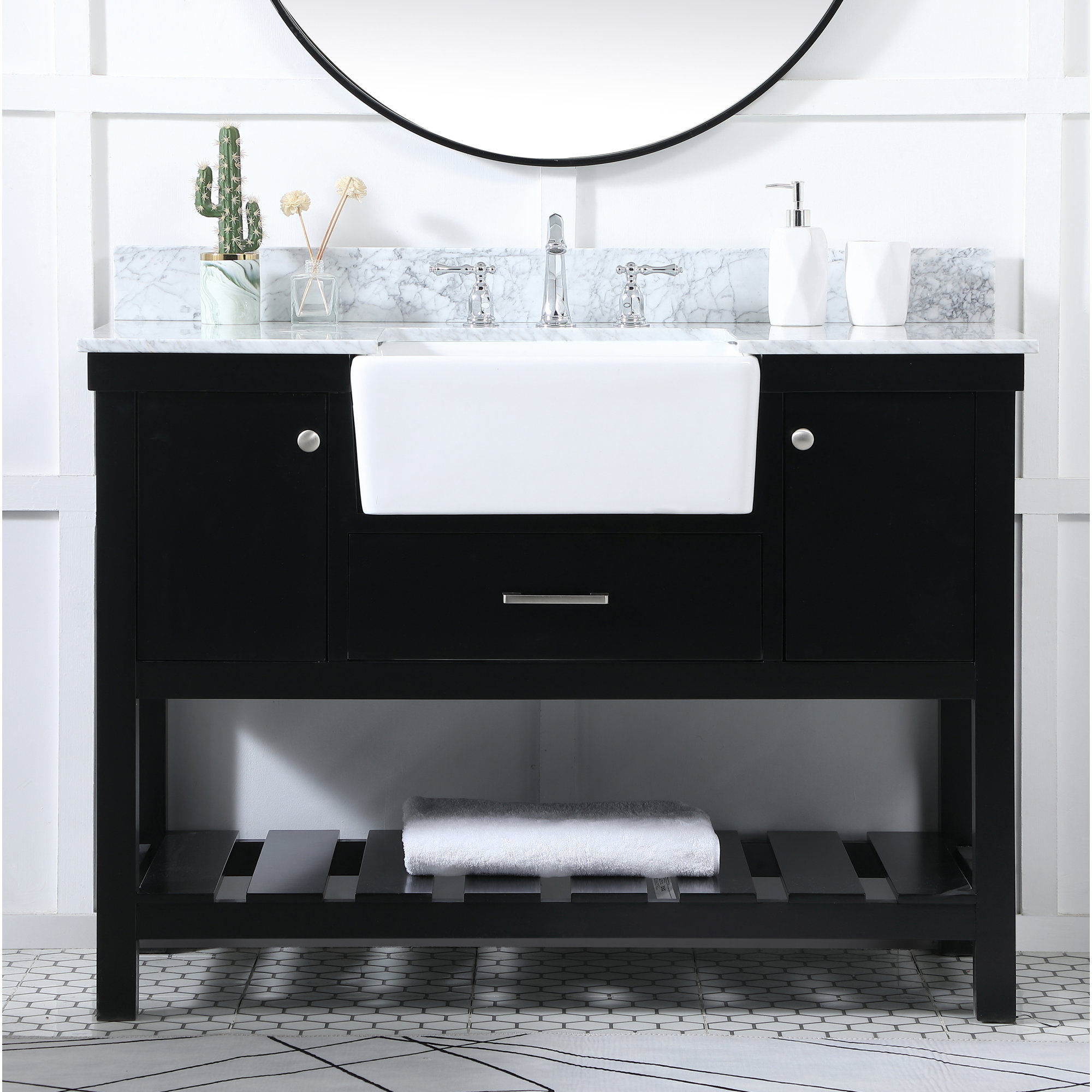 Pelaghia 48'' Single Bathroom Vanity, Black
