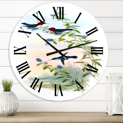 Horloge murale rétro colibri II