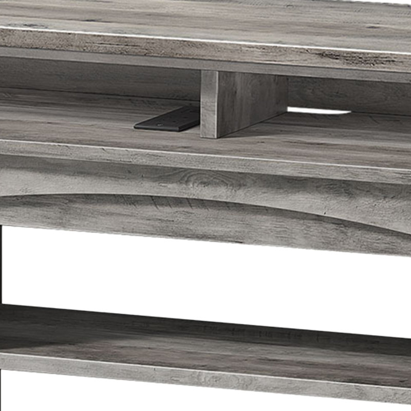 Armoire centrale multimédia contemporaine 65 po avec prise de courant 65 po, Gris cendre
