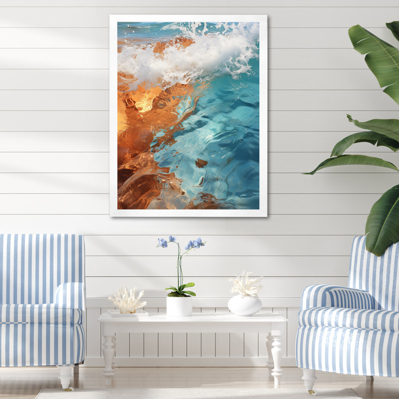 «Jabarius Beach Photo Oceanic Rhythms IV», reproduction sur toile, H 40 po x l 30 po x P 1,5 po, Cadre photo blanc