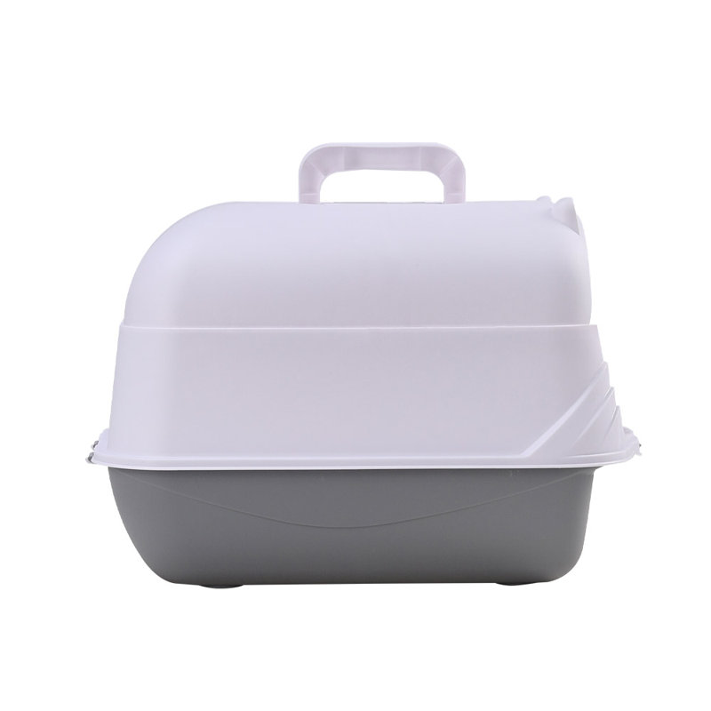 Polyethylene Plastic Litter Box with Scoop, Grey