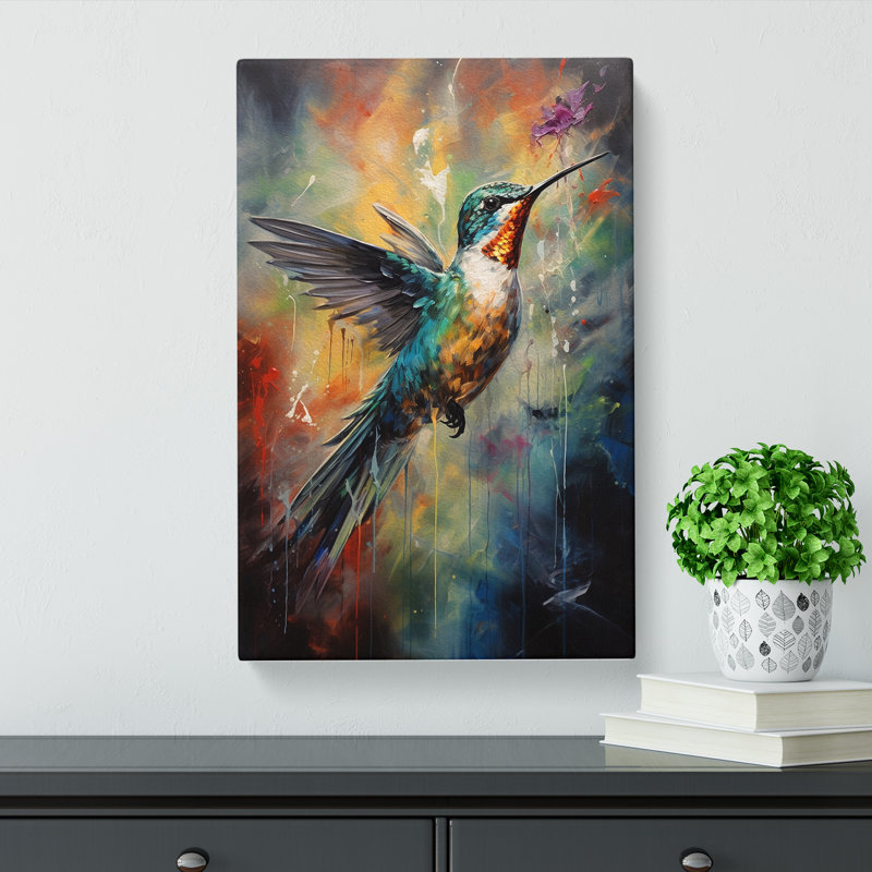 Hummingbird Gestural No.2 - Print, 50cm H x 35cm W x 3cm D