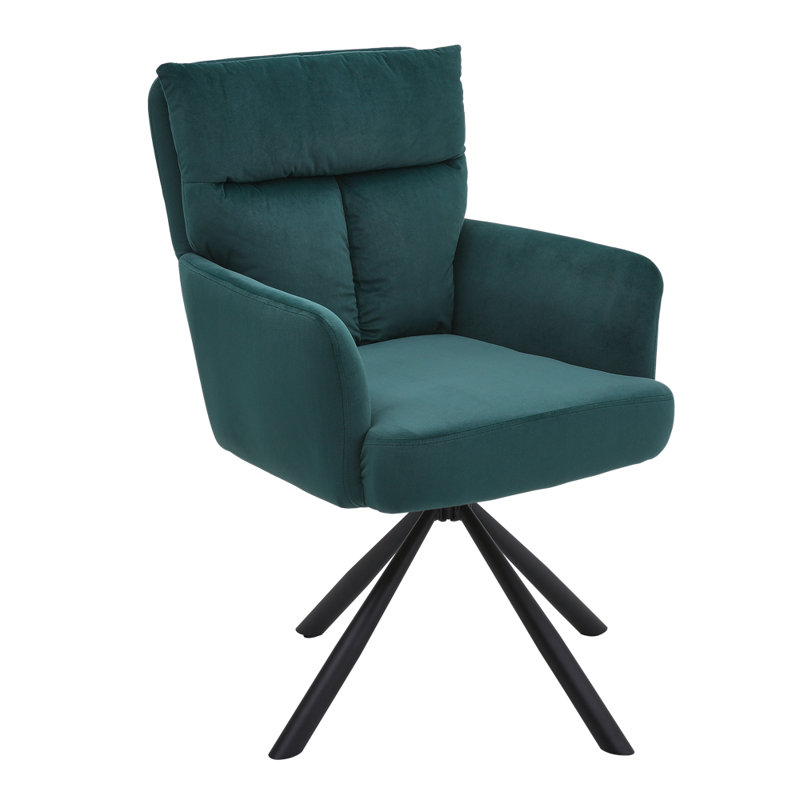 Frosted Velvet Chair Swivel, Green