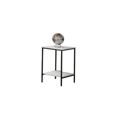 Ensemble de table de style rustique 3 pièces avec un design minimaliste et un rangement à deux couches pour un salon moderne