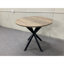 Table de salle à manger ronde de 31,5 po pour 4, style industriel moderne, plateau en bois aggloméré brun avec pieds en métal noir