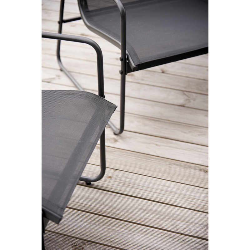 4 Person Seating Group with Textile Seats, Black