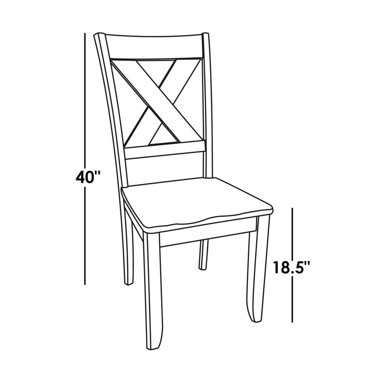 Chaise d'appoint en bois massif Wilkey