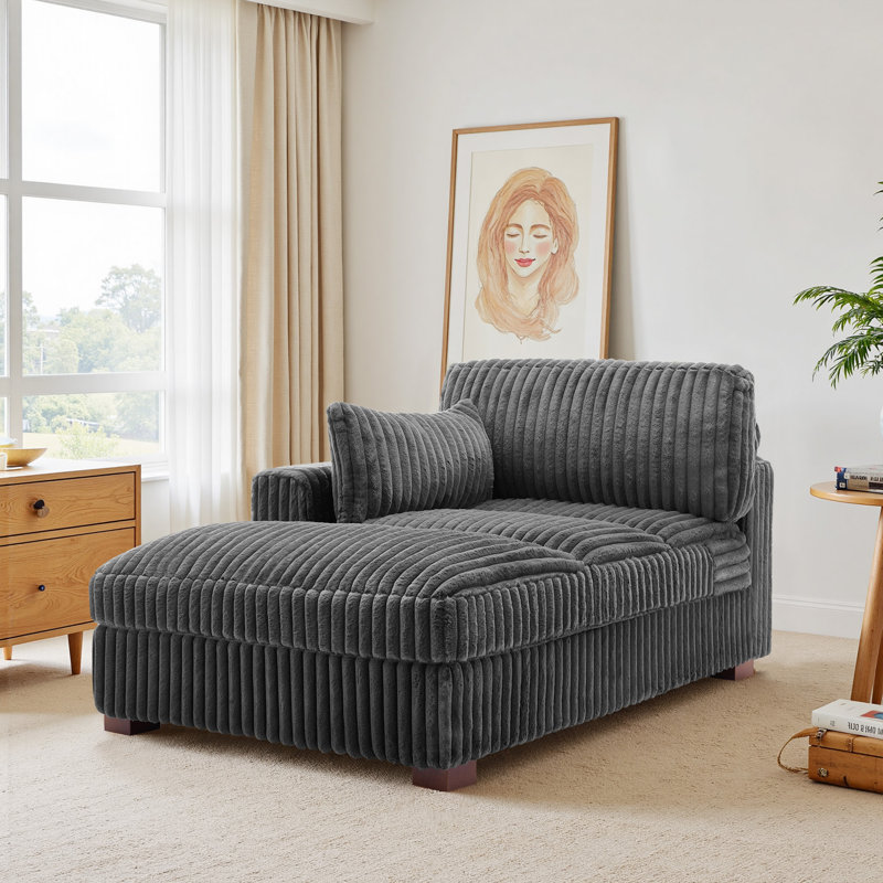 Bukvice Chaise Lounge, Grey, Left Hand Facing