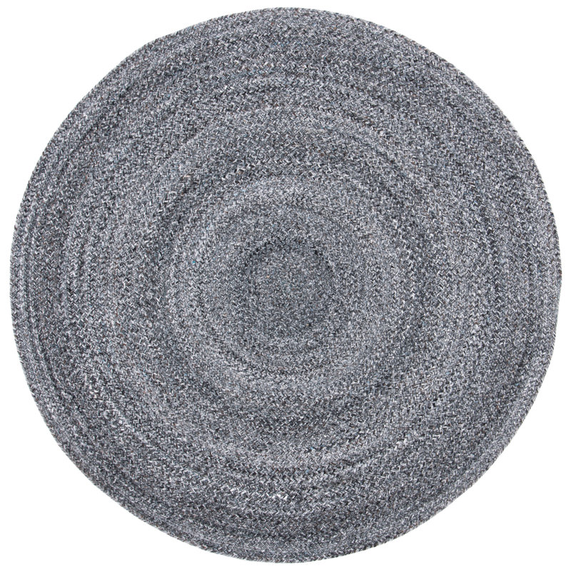 Round Alik Flatweave Area Rug, Round 122 cm, Charcoal
