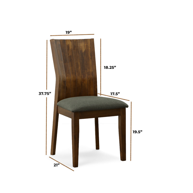 Gautious Mansfield Solid Wood Solid Back Dining Chair (Set of 2)