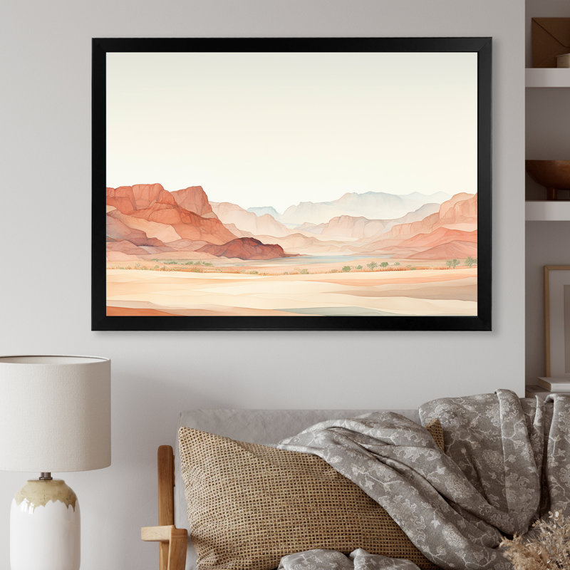 «Minimalisme Canyon View I - Canyon», art mural, H 12 po x l 20 po x P 1 po, Cadre noir