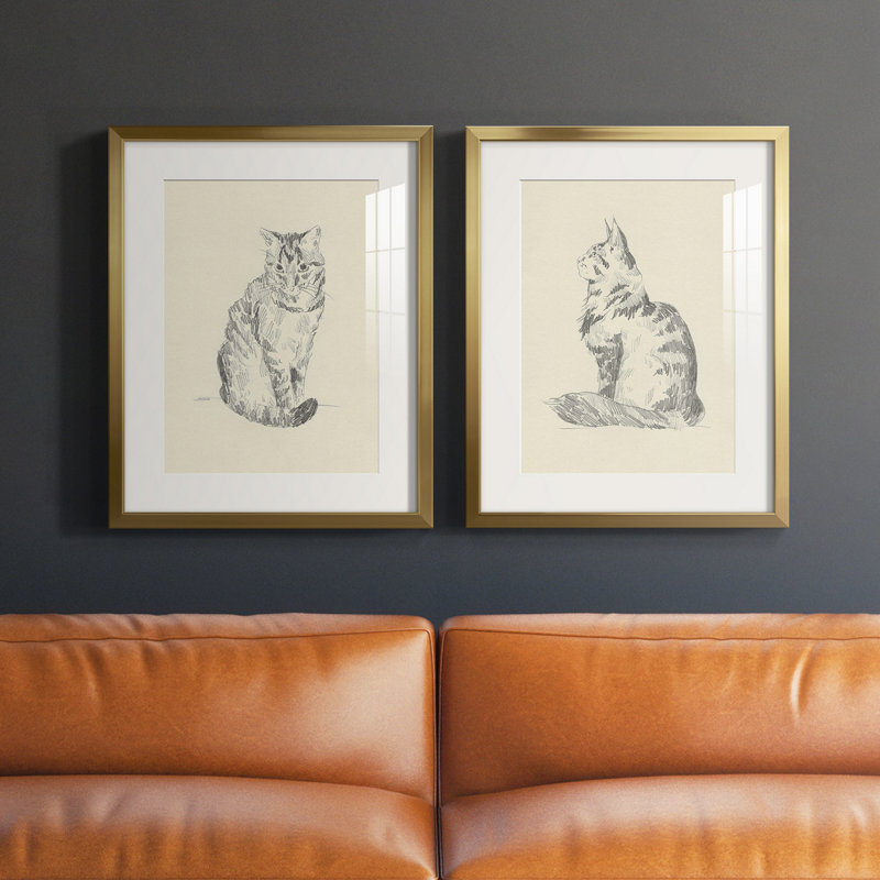 «House Cat I», reproduction encadrée de qualité supérieure, prête à être accrochée