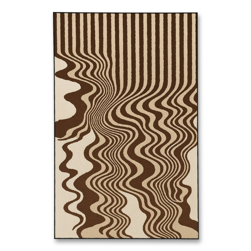 Tapis tissé orange à rayures Mosso, 2' x 2'11"