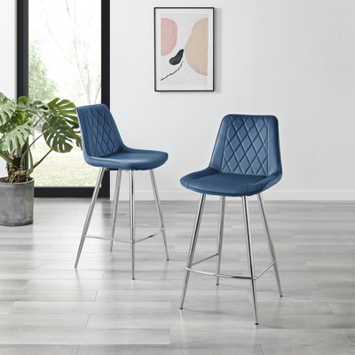Palermo Luxury Quilted Breakfast Bar Stool - Velvet Upholstered Design