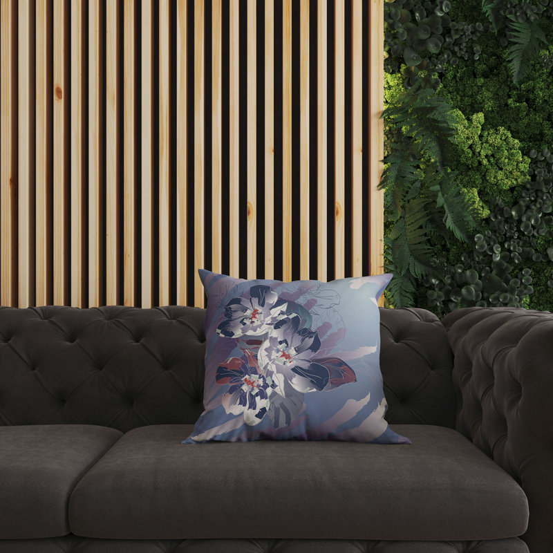 Coussin Rosemary, H 20 po x l 20 po, Bleu / violet