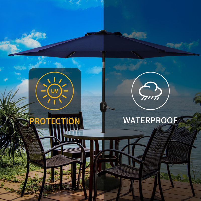 Parasol Sawyer, 84.6" H x 90" W x 90" D, Bleu marine