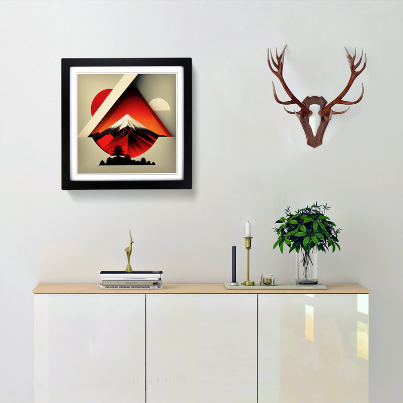 Mount Fuji Constructivism No.1 - Framed Print, Black