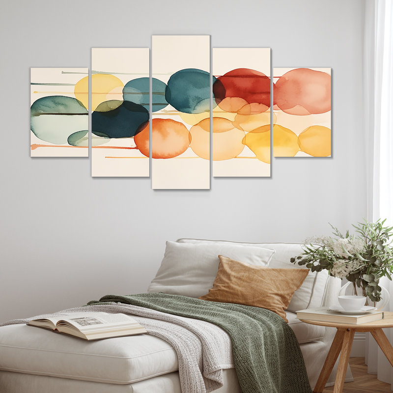Daiga - Ensemble de 5 décorations murales abstraites, 32" H x 60" W
