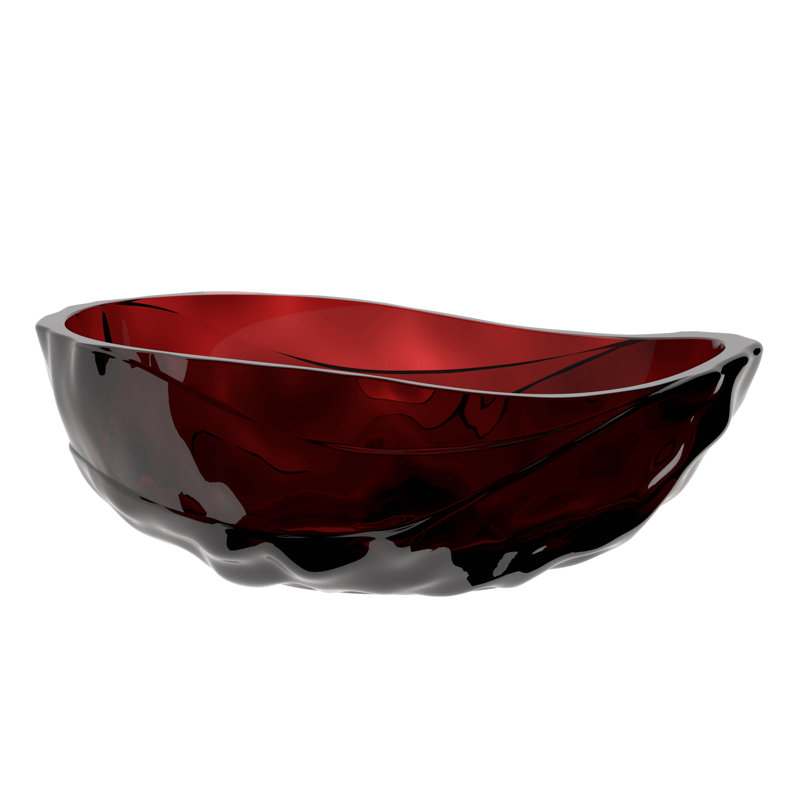 67 Inch Freestanding Solid Surface Soaking Bathtub