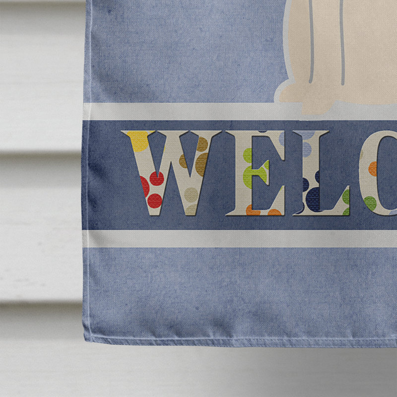 Polyester 2 côtés 40 x 28 po welcome drapeau maison, Laïka sibérienne