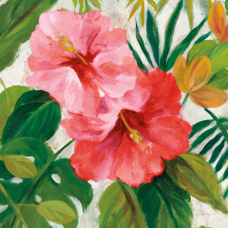 Tropical Jewels I V2 - rose, H 36 po x l 36 po