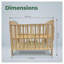 Mini lit de bébé portatif en bois de pin naturel, landau convertible sans peinture