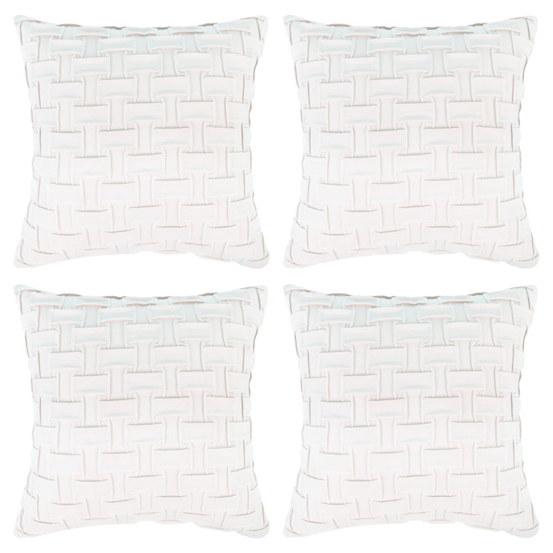 Geometric Velvet Throw Pillow, Pillow Cover Only - No Insert, Creme