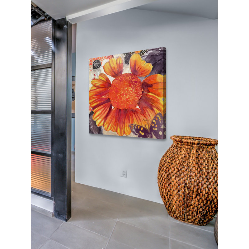 « couvertures fleur » par evelia, reproduction d’art sur toile tendue, H 32 po x l 32 po x P 1,5 po