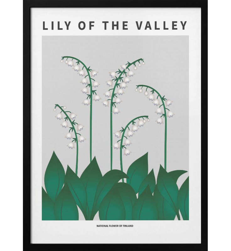 "Lily of the Valley", art mural texturé encadré, Noir, H 14 po x l 10 po