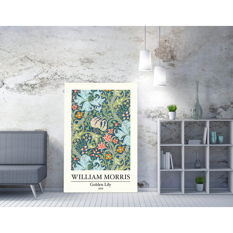 William Morris Golden Lily Canvas Wall Art Print , 45.72cm H x 30.48cm W
