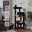Arbre à chat avec très grand hamac, tour à chat noire 45,7 po avec lit en cercueil, maisonnette pour chat, poteaux à griffes en sisal et perchoir supérieur, arbre à chat multi-niveaux-131245980