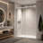 57-60*78 INCH Frame Single Sliding soft-close Shower Doors, Bathroom Sliding Shower Door, (8mm) Thick SGCC Tempered Glass Door For Bathroom Door --Sliver-135828866
