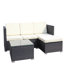 Ensemble de canapé d'extérieur en osier et table basse 5 pièces, ensemble de meubles de patio et canapé d'extérieur (coussin beige)